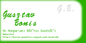 gusztav bonis business card